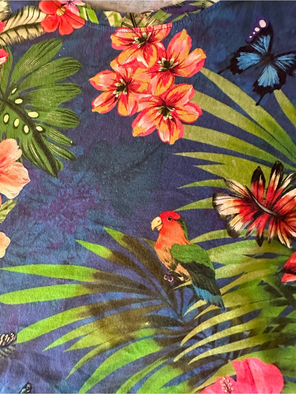 Johnny Was Navy Tropical Floral Two-Piece Lounge Set - Picture 6 of 11